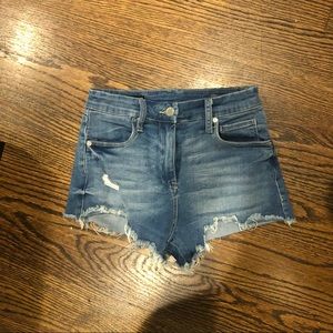High waisted denim shorts